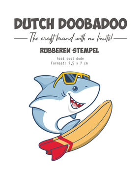 Dutch Doobadoo Rubber Stamp Haai Cool Dude (497.004.012) (OUTLET) Dutch Doobadoo Rubber Stamp Haai Cool Dude (497.004.012) (OUTLET)