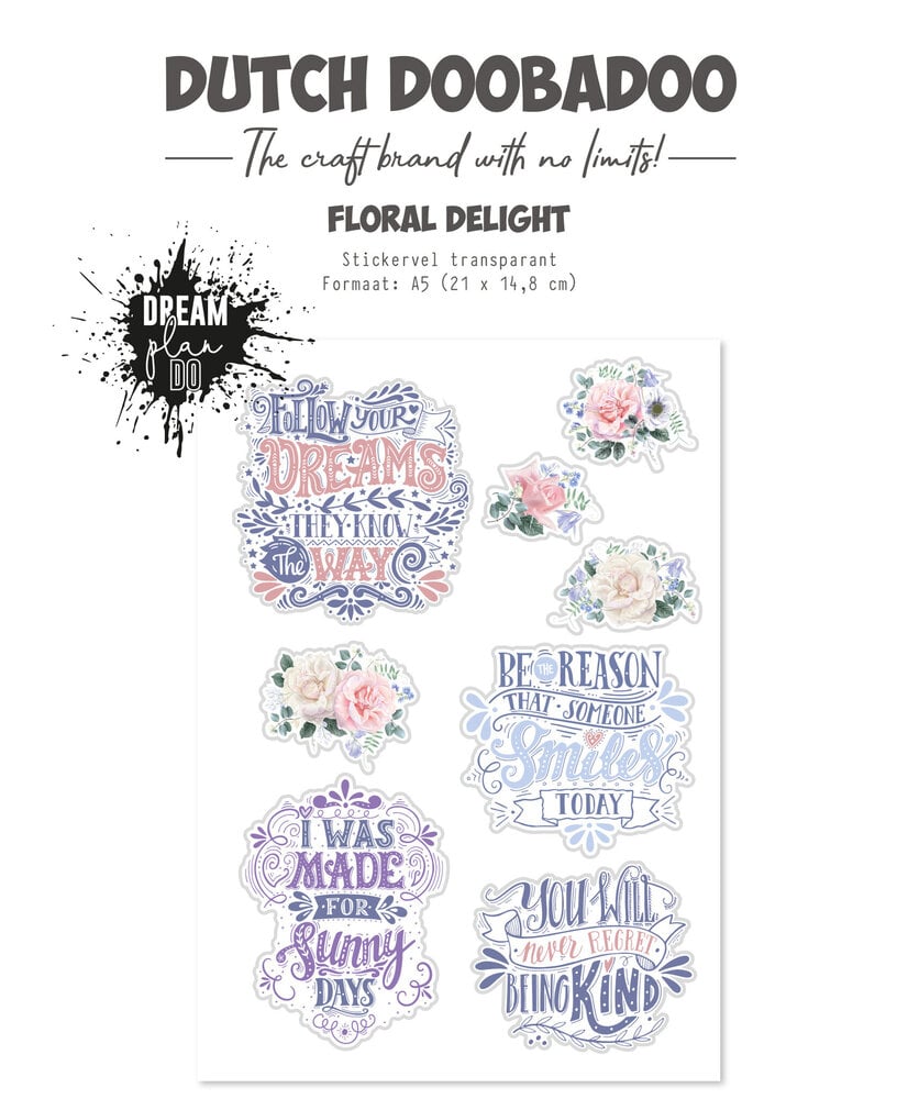 Dutch Doobadoo Dream Plan Do Floral Delight A5 Transparent Sticker (491.201.003) (OUTLET) Dutch Doobadoo Dream Plan Do Floral Delight A5 Transparent Sticker (491.201.003) (OUTLET)