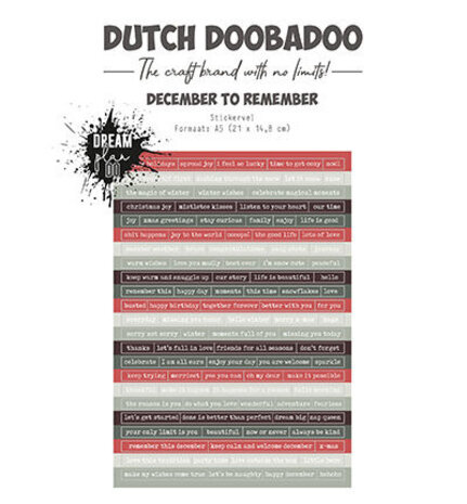 Dutch Doobadoo Dream Plan Do Dutch December to Remember A5 Sticker (491.200.028) (OUTLET)