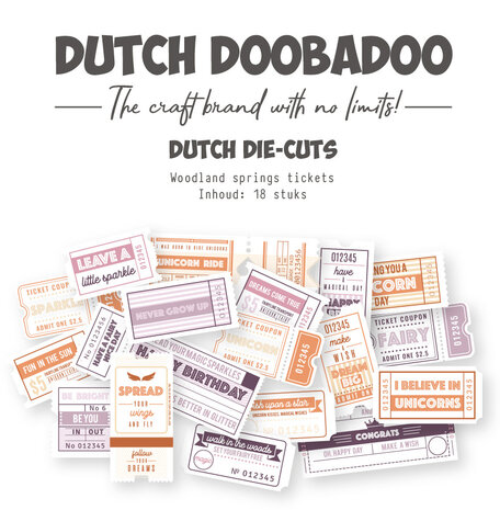 Dutch Doobadoo Woodland Springs Dutch Die-Cuts Tickets (18pcs) (474.007.060) (OUTLET)