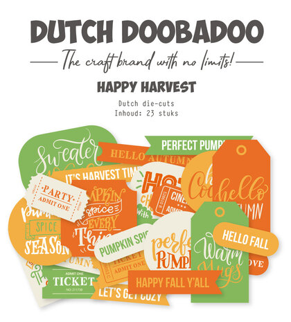 Dutch Doobadoo Dream Plan Do Happy Harvest Dutch Die-Cuts Texts (23pcs) (474.007.043) (OUTLET)