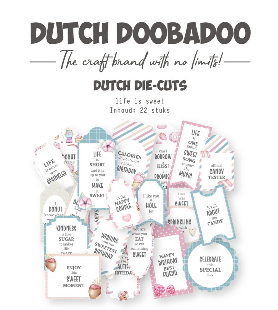 Dutch Doobadoo Life is Sweet 2 Dutch Die-Cuts (22pcs) (474.007.039) (OUTLET)