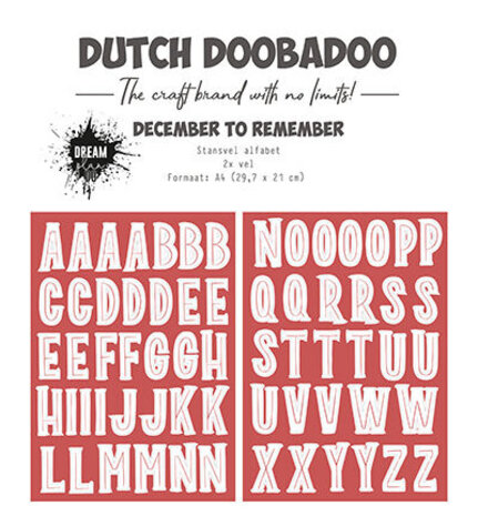 Dutch Doobadoo Dream Plan Do December to Remember A4 Die Cut Sheet Alphabet (2pcs) (474.007.020) (OUTLET)