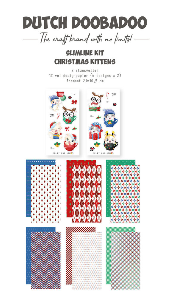Dutch Doobadoo Crafty Kit Slimline Christmas Kittens (473.005.051) (OUTLET) Dutch Doobadoo Crafty Kit Slimline Christmas Kittens (473.005.051) (OUTLET)