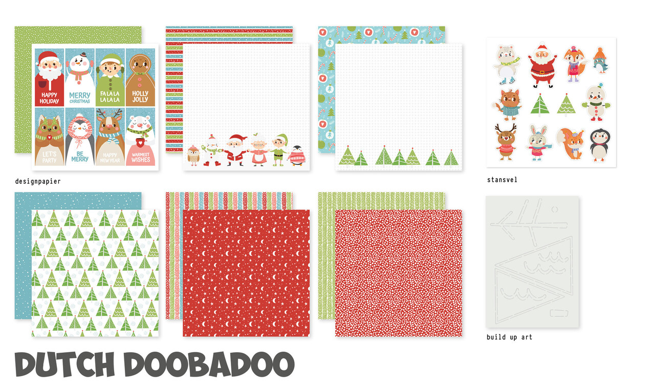 Dutch Doobadoo Crafty Kit 20x20 cm Winter Party (473.005.035) (OUTLET)