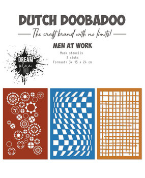 Dutch Doobadoo Dutch Mask Stencils Men at work (3pc) (470.784.339) (OUTLET)