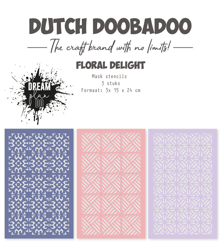 Dutch Doobadoo Dream Plan Do Floral Delight Mask Stencils (3pcs) (470.784.307) (OUTLET)