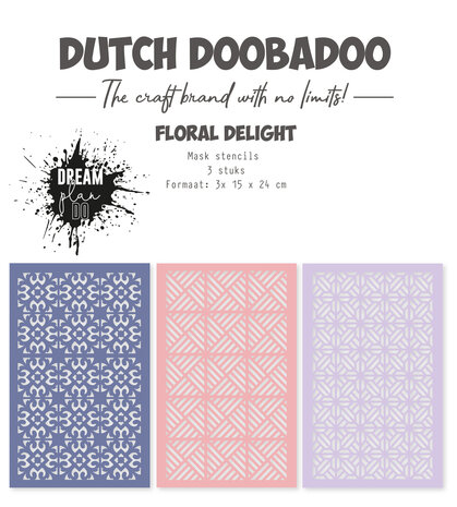 Dutch Doobadoo Dream Plan Do Floral Delight Mask Stencils (3pcs) (470.784.307) (OUTLET)