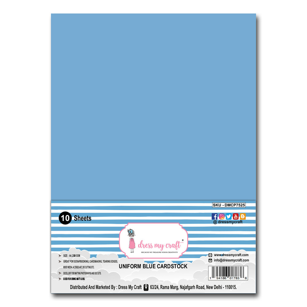 Dress My Craft Uniform Blue A4 Cardstock (10sheets) (DMCP7525) (OUTLET) Dress My Craft Uniform Blue A4 Cardstock (10sheets) (DMCP7525) (OUTLET)