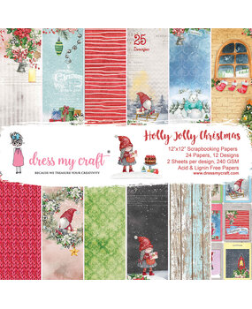 Dress My Craft Holly Jolly Christmas 12x12 Inch Paper Pad (DMCP7371) (OUTLET) Dress My Craft Holly Jolly Christmas 12x12 Inch Paper Pad (DMCP7371) (OUTLET)