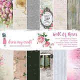 Dress My Craft Wall of Roses 12x12 Inch Paper Pad (DMCP7228) (OUTLET)