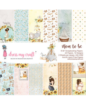 Dress My Craft Mom To Be 6x6 Inch Paper Pad (DMCP5809) (OUTLET) Dress My Craft Mom To Be 6x6 Inch Paper Pad (DMCP5809) (OUTLET)