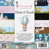 Dress My Craft Chickoo & Friends 12x12 Inch Paper Pad (DMCP5556) (OUTLET)