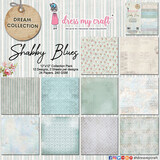 Dress My Craft Shabby Blues 12x12 Inch Paper Pad (DMCP4313) (OUTLET)