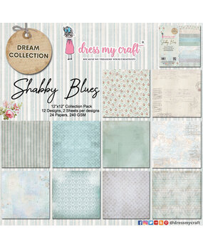 Dress My Craft Shabby Blues 12x12 Inch Paper Pad (DMCP4313) (OUTLET) Dress My Craft Shabby Blues 12x12 Inch Paper Pad (DMCP4313) (OUTLET)