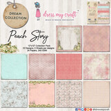 Dress My Craft Peach Story 12x12 Inch Paper Pad (DMCP4302) (OUTLET)
