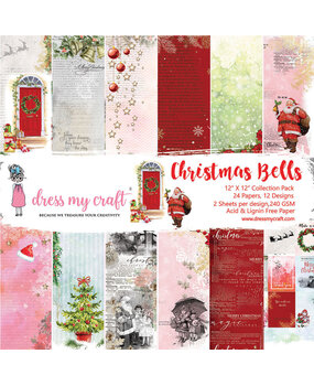 Dress My Craft Christmas Bells 12x12 Inch Paper Pad (DMCP2410) (OUTLET) Dress My Craft Christmas Bells 12x12 Inch Paper Pad (DMCP2410) (OUTLET)