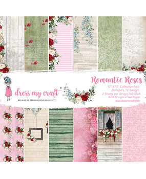 Dress My Craft Romantic Roses 12x12 Inch Paper Pad (DMCP2267) (OUTLET) Dress My Craft Romantic Roses 12x12 Inch Paper Pad (DMCP2267) (OUTLET)