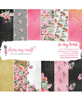 Dress My Craft In My Heart 12x12 Inch Paper Pad (DMCP2091) (OUTLET) Dress My Craft In My Heart 12x12 Inch Paper Pad (DMCP2091) (OUTLET)