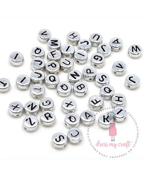 Dress My Craft Beads Silver Round Letter (50pcs) (DMCFA4540) (OUTLET) Dress My Craft Beads Silver Round Letter (50pcs) (DMCFA4540) (OUTLET)