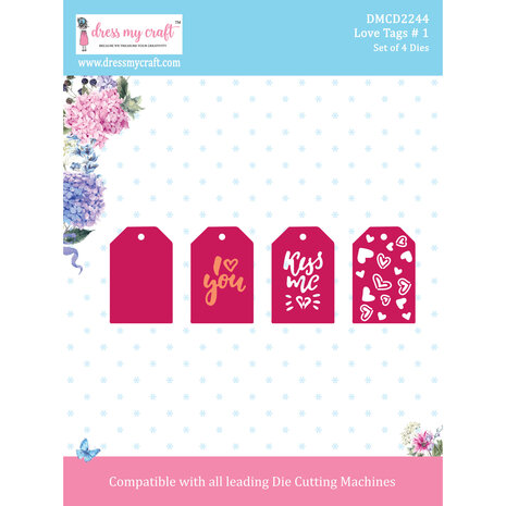 Dress My Craft Cutting Die Love Tags # 1 (DMCD2244) (OUTLET) Dress My Craft Cutting Die Love Tags # 1 (DMCD2244) (OUTLET)