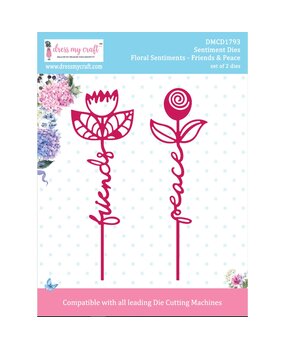 Dress My Craft Cutting Die Sentiment Floral Sentiments Friends & Peace (DMCD1793) (OUTLET) Dress My Craft Cutting Die Sentiment Floral Sentiments Friends & Peace (DMCD1793) (OUTLET)