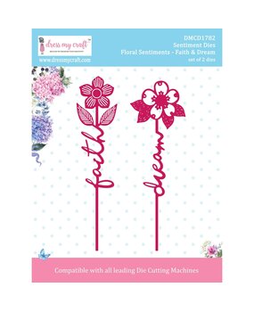 Dress My Craft Cutting Die Sentiment Floral Sentiments Faith & Dream (DMCD1782) (OUTLET) Dress My Craft Cutting Die Sentiment Floral Sentiments Faith & Dream (DMCD1782) (OUTLET)