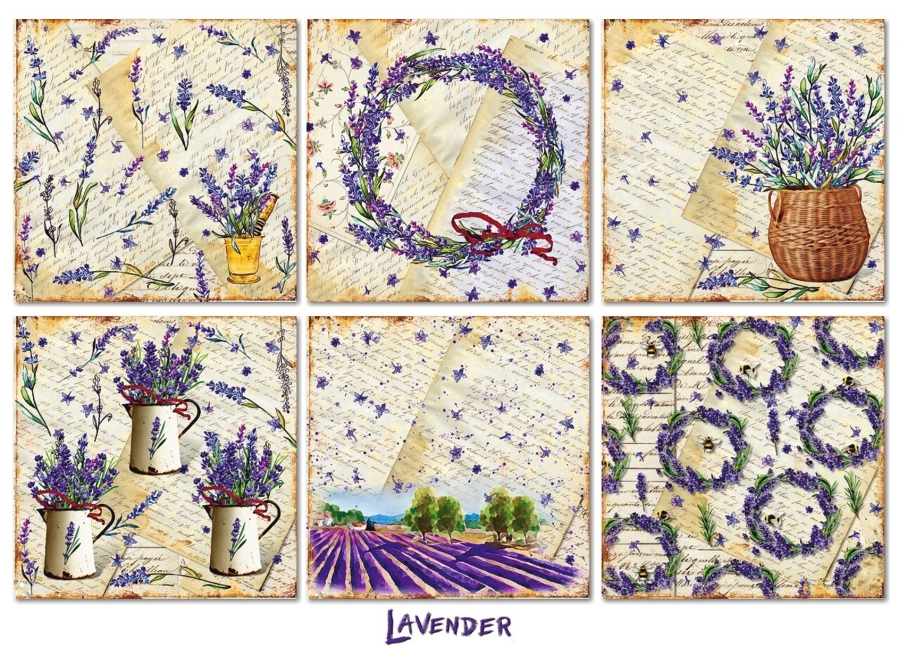 Decorer Lavender 8x8 Inch Paper Pack (DECOR-B40-438) (OUTLET)