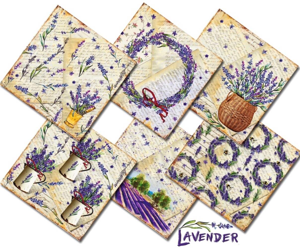 Decorer Lavender 8x8 Inch Paper Pack (DECOR-B40-438) (OUTLET)