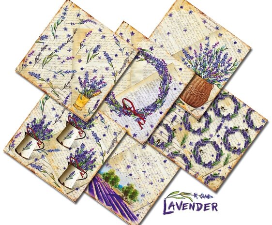 Decorer Lavender 8x8 Inch Paper Pack (DECOR-B40-438) (OUTLET)