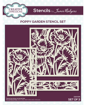 Creative Expressions Jamie Rodgers Stencil Poppy Garden (CEST075) (OUTLET) Creative Expressions Jamie Rodgers Stencil Poppy Garden (CEST075) (OUTLET)