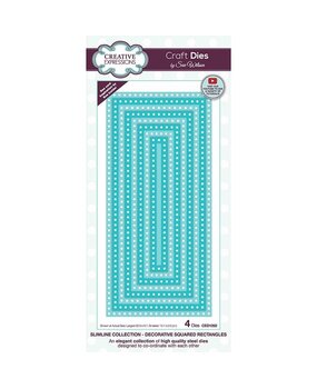 Creative Expressions Sue Wilson Craft Die Slimline Collection Decorative Squared Rectangles (CED1252) (OUTLET)
