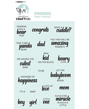 Creative Craftlab Friendz Clear Stamps Baby Tekst ENG (CCL-FR-STAMP165) (OUTLET)
