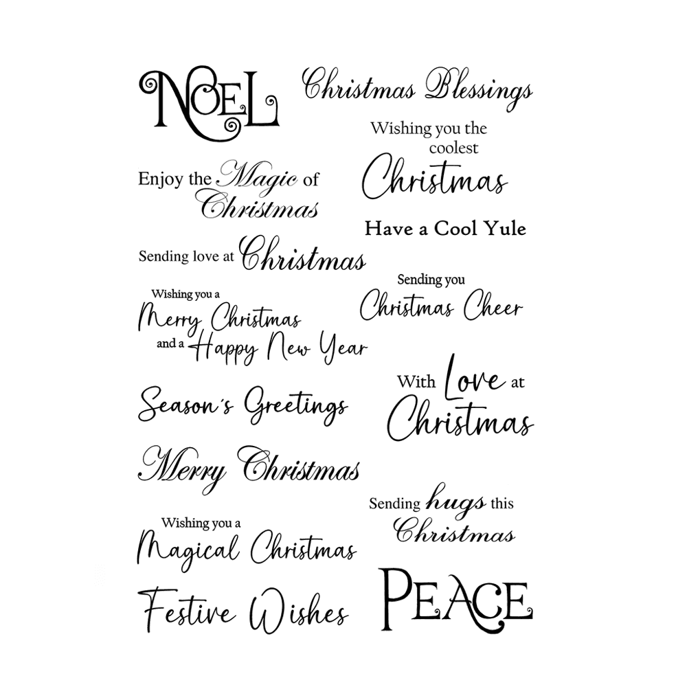 Crafty Individuals Christmas Sentiments Unmounted Rubber Stamps (CI-614) (OUTLET)