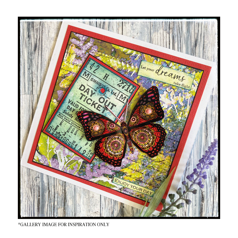 Crafty Individuals Butterfly and Rose Unmounted Rubber Stamps (CI-606) (OUTLET)