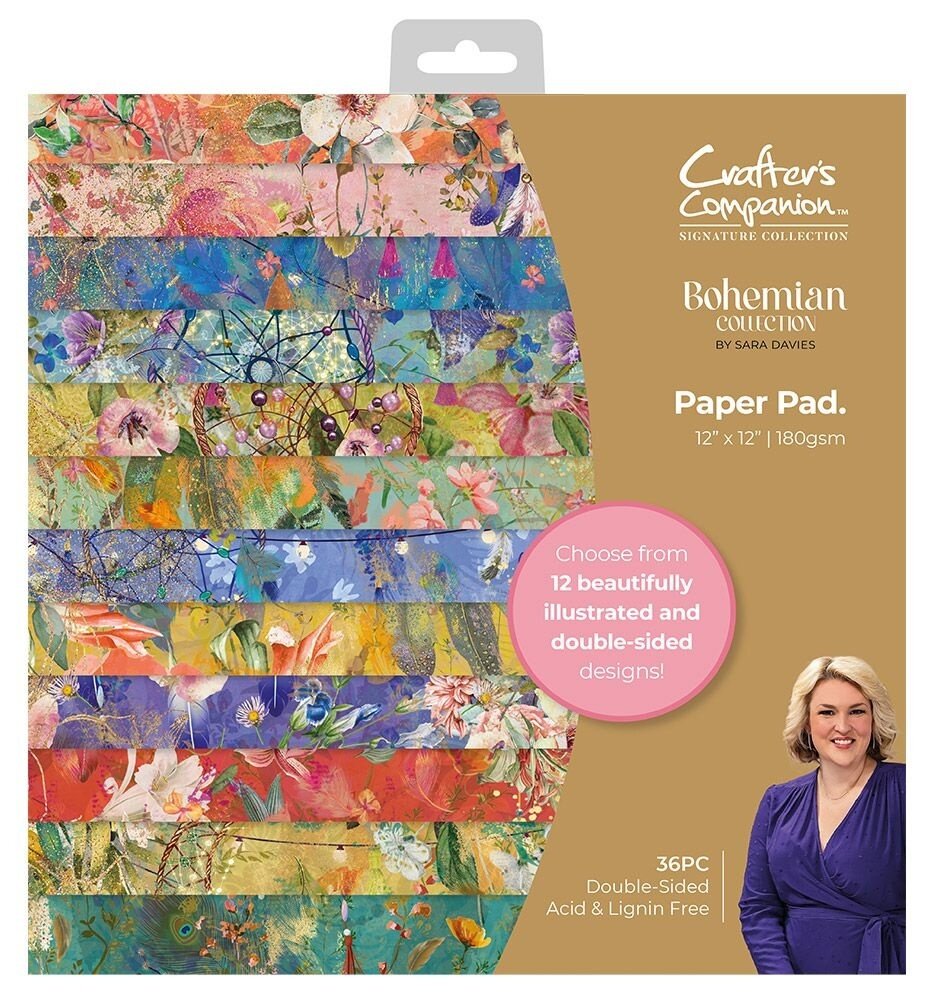 Crafter's Companion Bohemian Collection 12x12 Inch Paper Pad (S-BOH-PAD12) (OUTLET) Crafter's Companion Bohemian Collection 12x12 Inch Paper Pad (S-BOH-PAD12) (OUTLET)