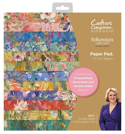 Crafter's Companion Bohemian Collection 12x12 Inch Paper Pad (S-BOH-PAD12) (OUTLET) Crafter's Companion Bohemian Collection 12x12 Inch Paper Pad (S-BOH-PAD12) (OUTLET)