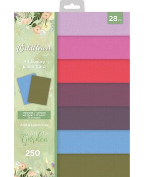 Crafter's Companion Wildflower A4 Luxury Linen Card Pack (NG-WILD-LINEN-A4) (OUTLET)