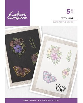 Crafter's Companion Shimmer Watercolour Clear Stamp With Love (CC-IST-CA-ST-WILO) (OUTLET)