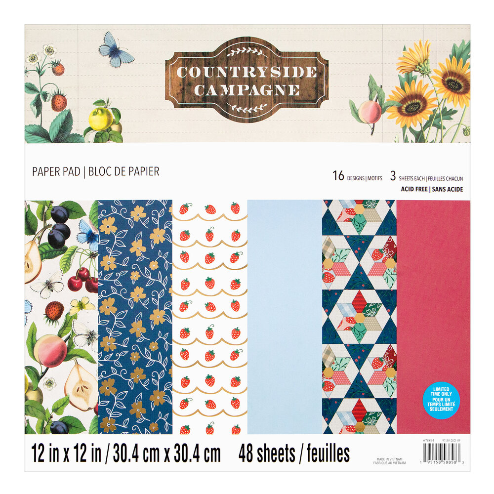 Craft Smith Countryside Campagne 12x12 Inch Paper Pad (MSE7834) (OUTLET) Craft Smith Countryside Campagne 12x12 Inch Paper Pad (MSE7834) (OUTLET)