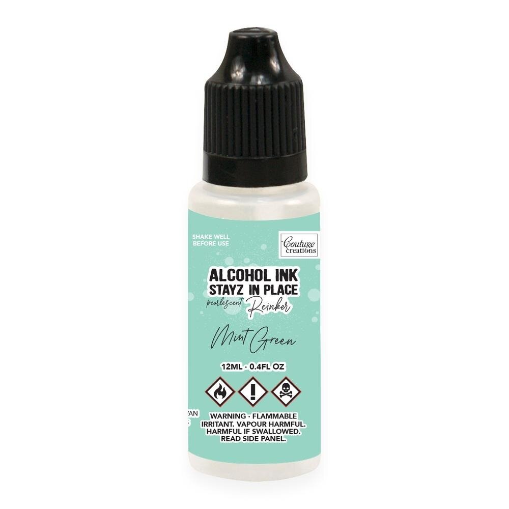 Couture Creations Stayz in Place Alcohol Ink Pearlescent Mint Green (12ml) Reinker (CO728224) (OUTLET) Couture Creations Stayz in Place Alcohol Ink Pearlescent Mint Green (12ml) Reinker (CO728224) (OUTLET)