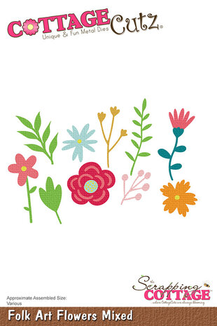 Cottage Cutz Folk Art Flowers Mixed (CC-1196) (OUTLET) Cottage Cutz Folk Art Flowers Mixed (CC-1196) (OUTLET)