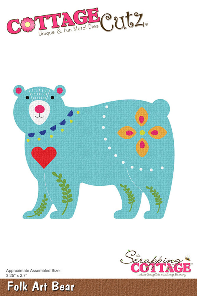Cottage Cutz Folk Art Bear (CC-1188) (OUTLET) Cottage Cutz Folk Art Bear (CC-1188) (OUTLET)