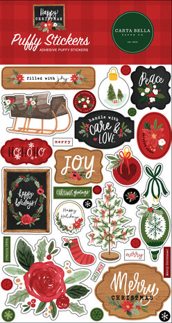 Carta Bella Happy Christmas Puffy Stickers (CBXM140066) (OUTLET) Carta Bella Happy Christmas Puffy Stickers (CBXM140066) (OUTLET)