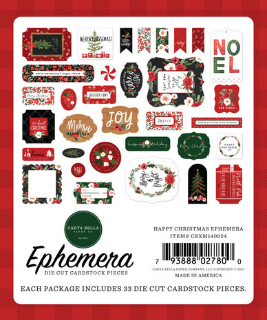 Carta Bella Happy Christmas Ephemera (CBXM140024) (OUTLET) Carta Bella Happy Christmas Ephemera (CBXM140024) (OUTLET)