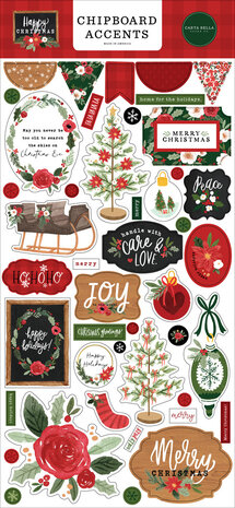 Carta Bella Happy Christmas 6x13 Inch Chipboard Accents (CBXM140021) (OUTLET) Carta Bella Happy Christmas 6x13 Inch Chipboard Accents (CBXM140021) (OUTLET)