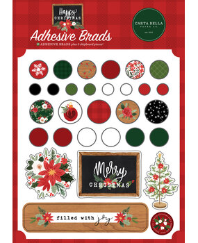 Carta Bella Happy Christmas Adhesive Brads (CBXM140020) (OUTLET) Carta Bella Happy Christmas Adhesive Brads (CBXM140020) (OUTLET)