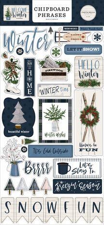 Carta Bella Welcome Winter Chipboard Phrases (CBWW142022) (OUTLET)