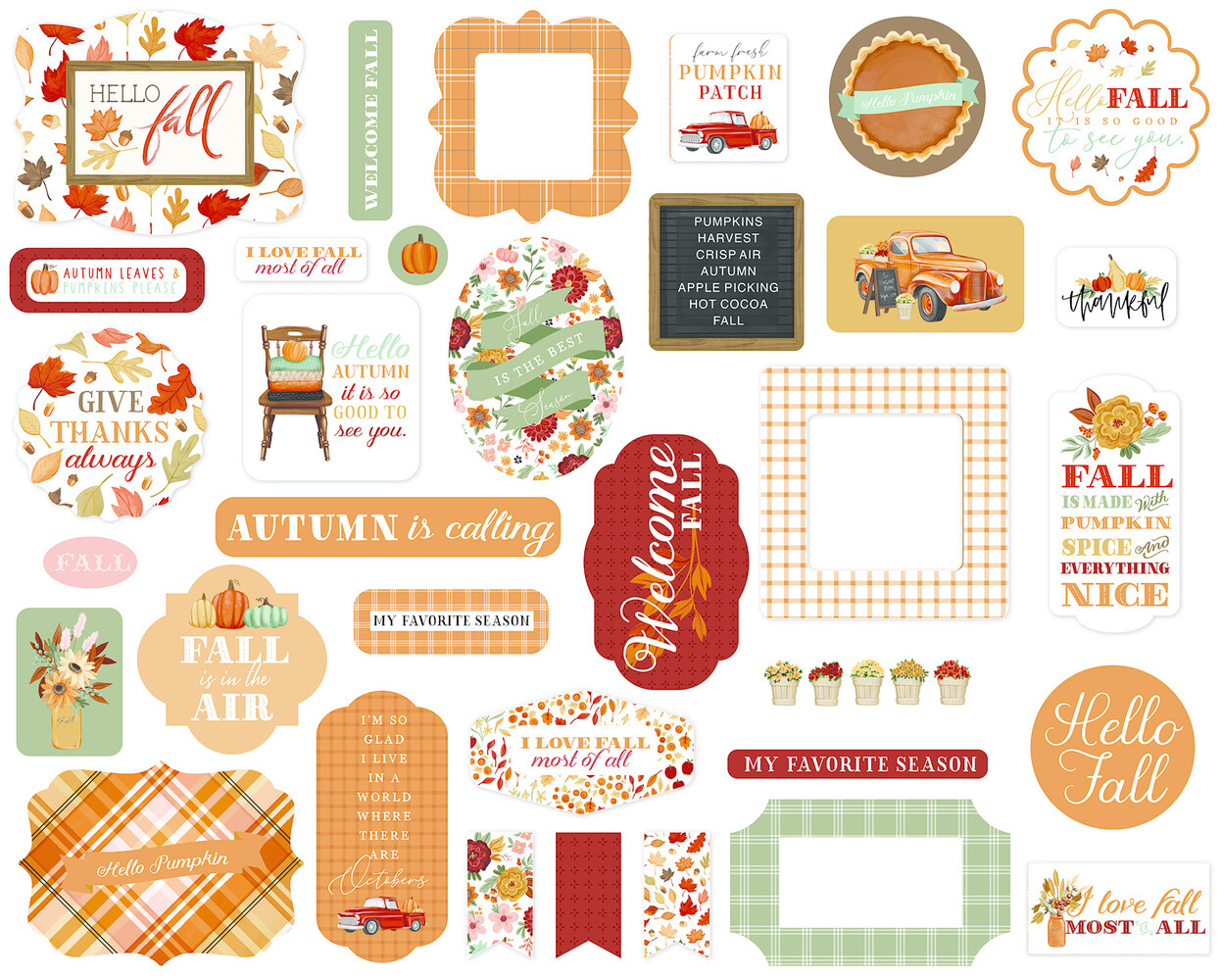Carta Bella Welcome Fall Ephemera (CBWF154024) (OUTLET)