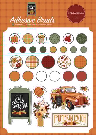 Carta Bella Welcome Fall Adhesive Brads (CBWF154020) (OUTLET)